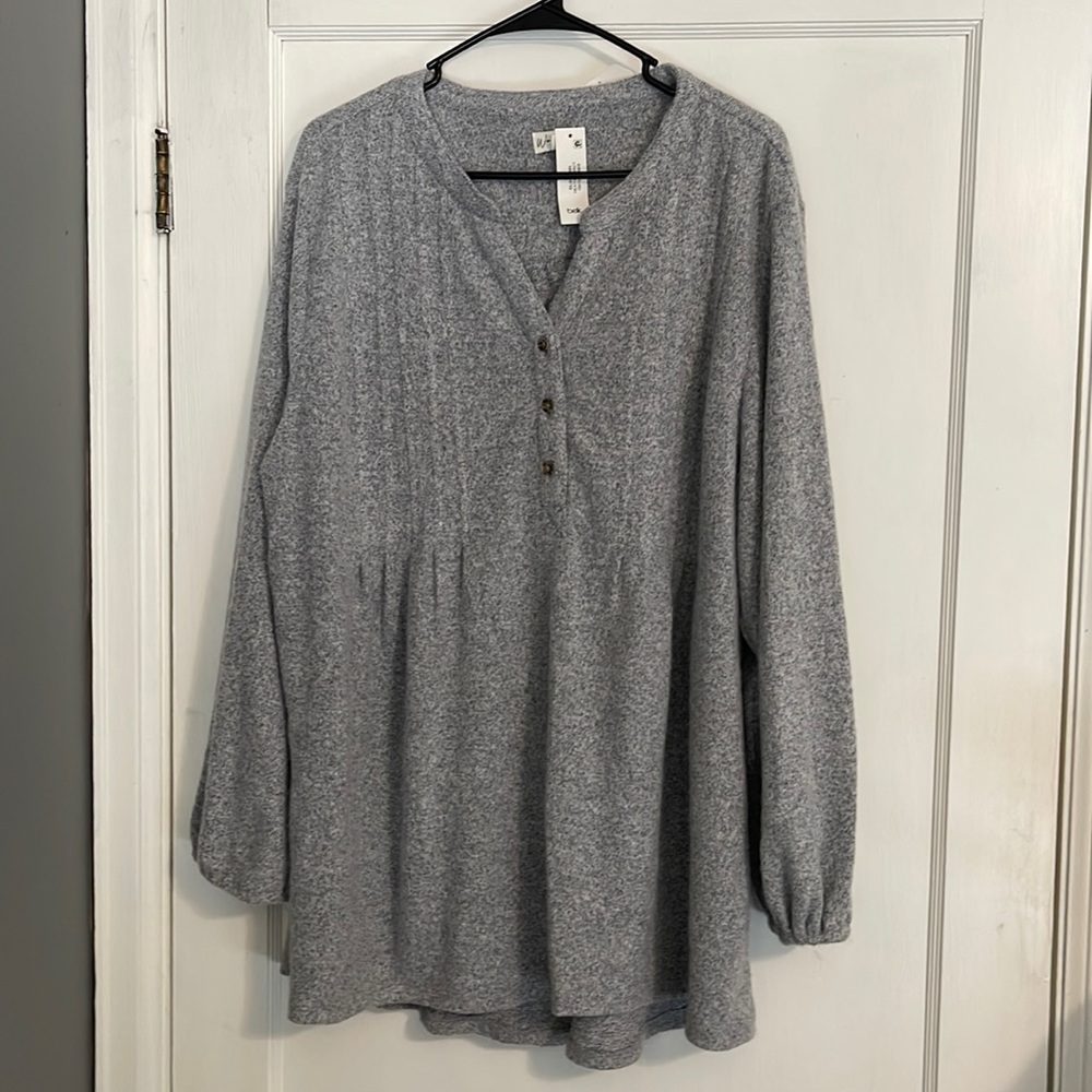 3X plus size gray blouse